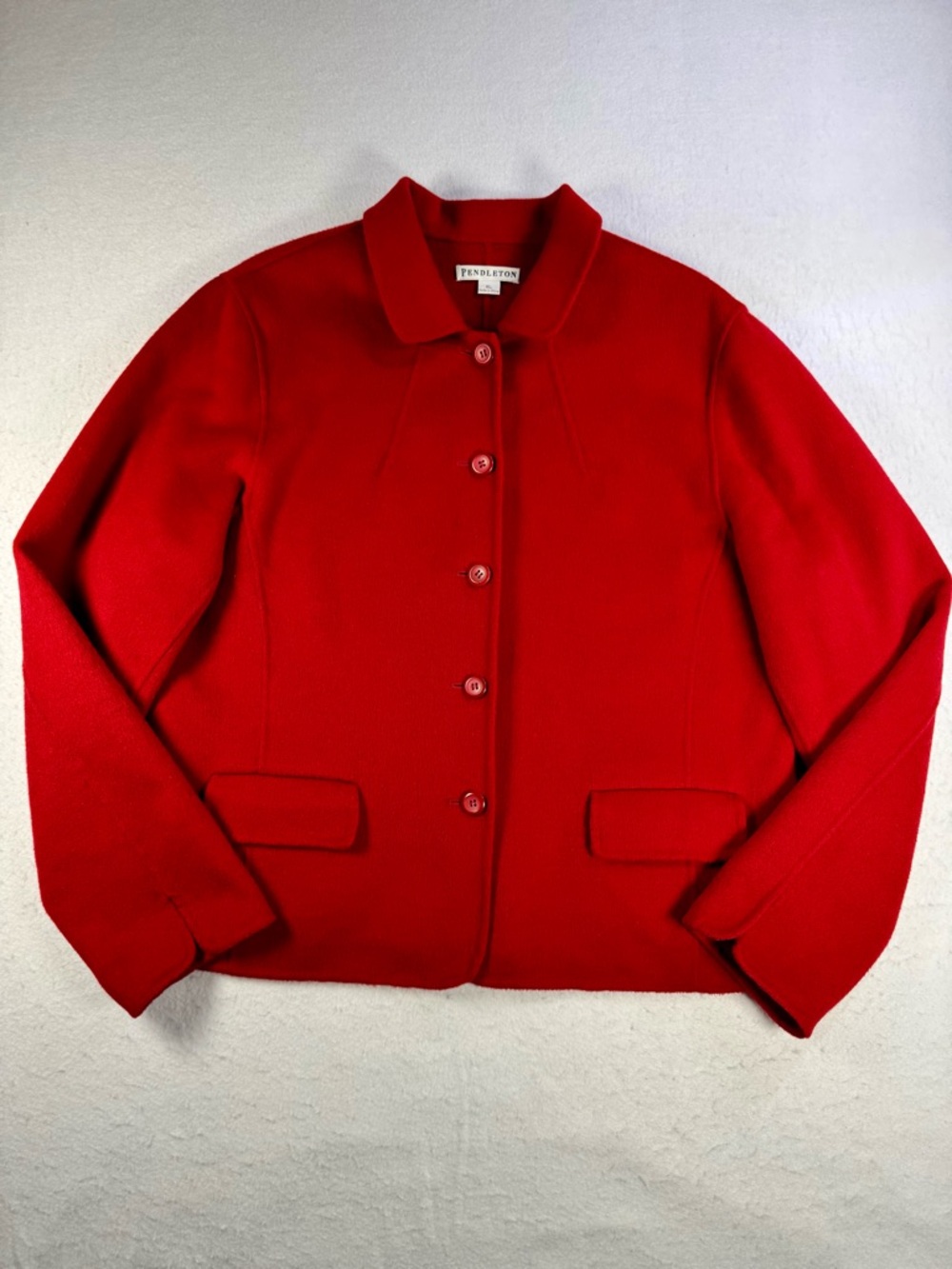 Pendleton Women’s XL Merino Wool Red‎ Button‑Front Blazer